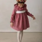 burgundy flower crown for a big girl's ceremony