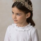 diadema ancha de flores para niña elegante