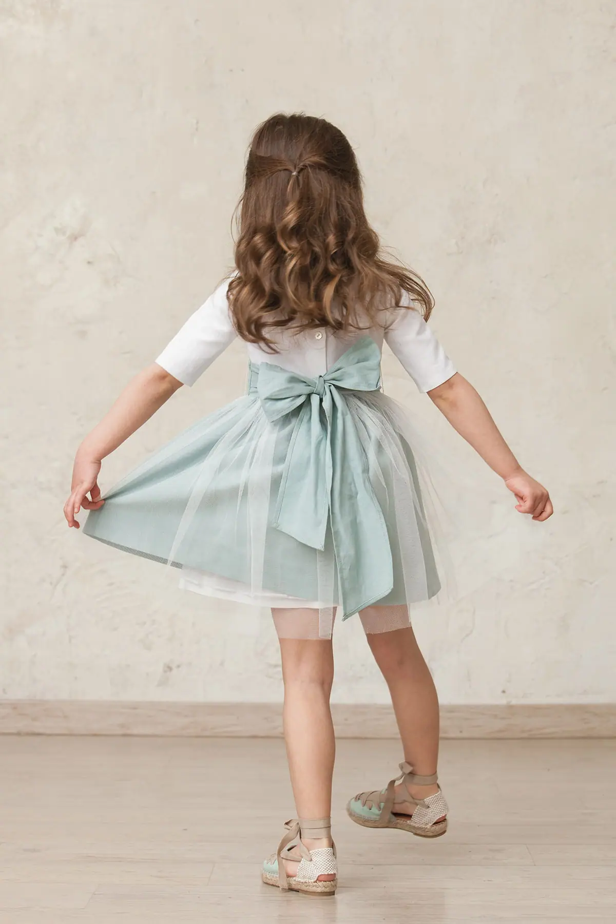 teal sash and bow for girls' ceremonies
