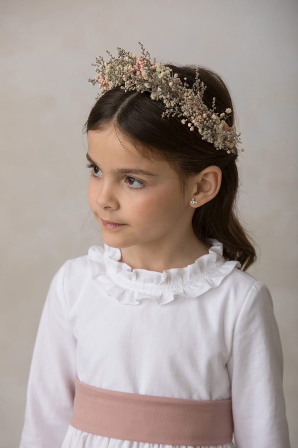 vestido de niña de ceremonia con volante en cuello