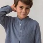 petrol blue shirt, boy's polo shirt