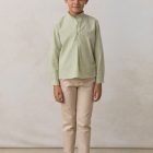 Camisa polera de cuadros verde pistacho para niño