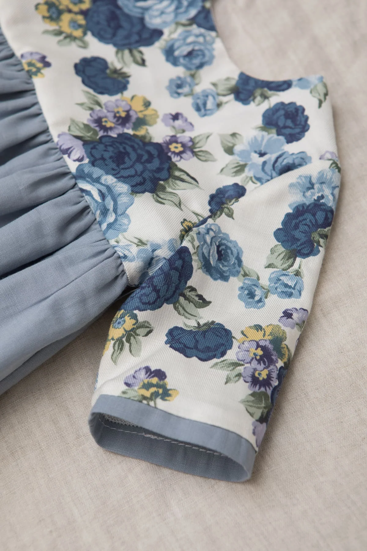 blue floral print newborn baby dress