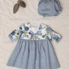 blue floral newborn baby dress