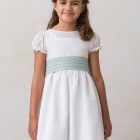 vestido de comunion de niña con manga farol