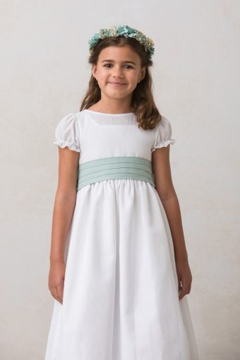 vestido de comunion de niña con manga farol