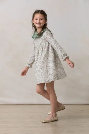 girl's dress with green flowers