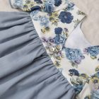 vestido de recien nacido azul estampado de flores