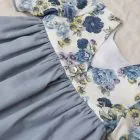 blue floral print newborn dress