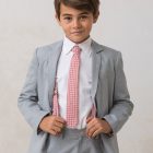 corbata infantil de niño con cuadros roja