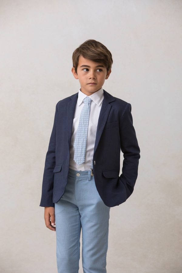 corbata de niño azul de cuadros