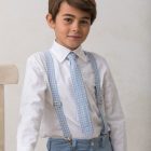 corbata de niño de cuadros azul para ceremonia