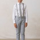 corbata de niño gris en estampado cristal