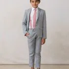 red plaid boy's formal suspenders