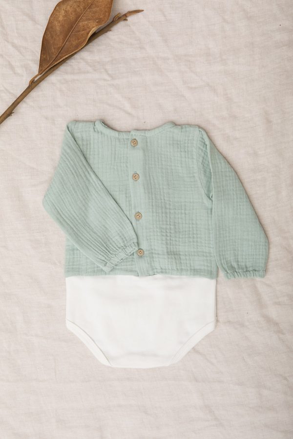 Body camisa bebé color verde agua