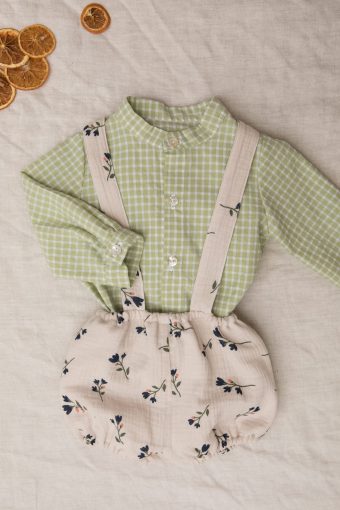 bombacho tiroles de bebe beige con flores