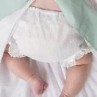 baby diaper cover for christening, embroidered tulle