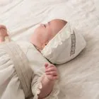 long sleeve baby baptism skirt in raw linen 1