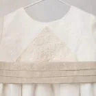 long sleeve baby baptism skirt in raw linen 2