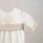 long sleeve linen baby baptism skirt