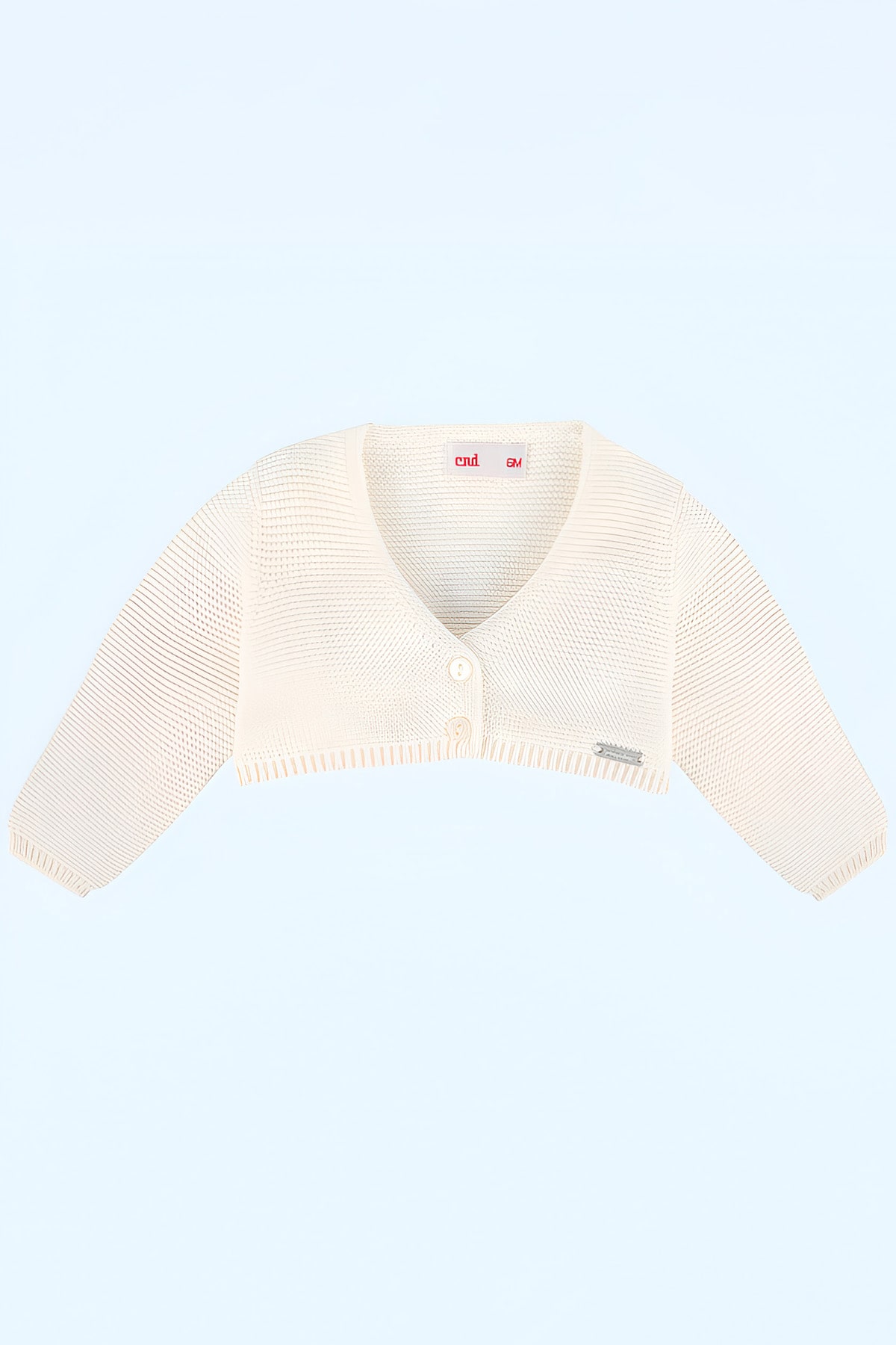 chaqueta de bebe de punto de algodon blanco