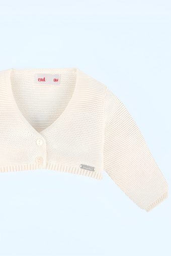 chaqueta de punto blanca de bebe