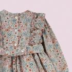 vestido para bebe niña de flores rosas con volantes