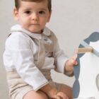 bermuda tirolesa de bebe en terciopelo beige