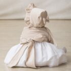 bolero chaqueta de bebe en terciopelo beige