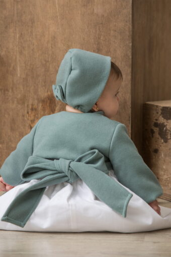 capota de bebe sencilla en paño verde agua