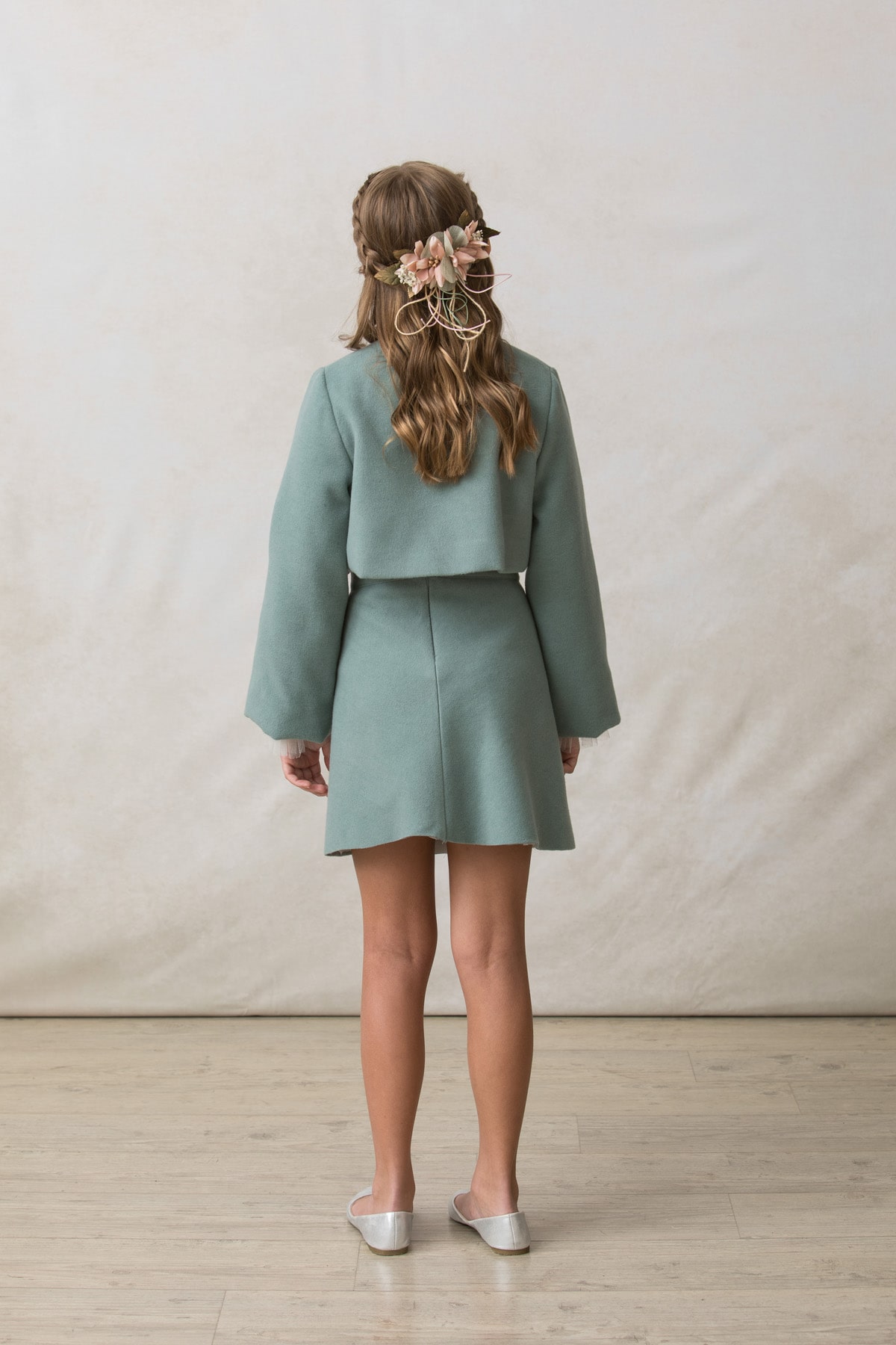 chaqueta-torera-adolescente-pano-verde chaqueta torera adolescente en paño verde