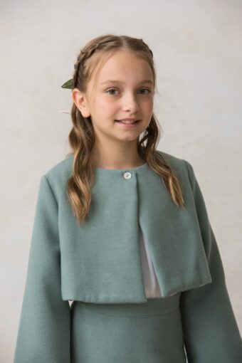 chaqueta torera de niña adolescente en paño verde