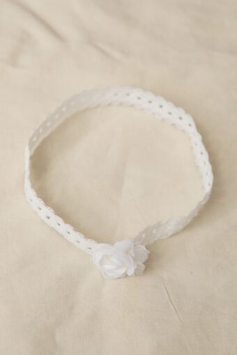 cinta de pelo de bebe blanca
