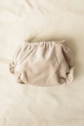 beige velvet baby diaper cover