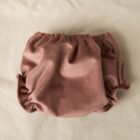 cubrepañal braguita de bebe en terciopelo rosa nude