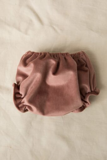 cubrepañal braguita de bebe en terciopelo rosa nude