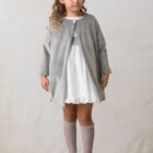 fajin con lazo de vestido de niña en terciopelo gris