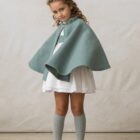 fajín con lazos de ceremonia para niña de paño verde agua