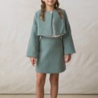 falda de niña en paño verde