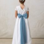 horquillas flor pelo ceremonia nina azul blanca