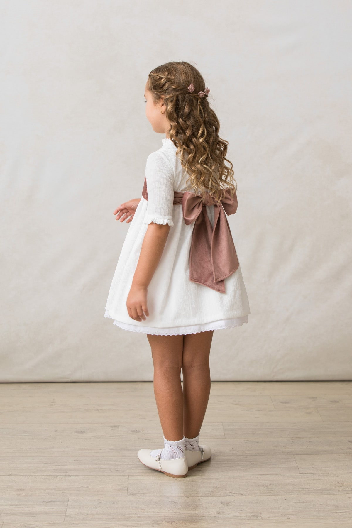 horquillas de pelo de flor rosa de niña de ceremonia