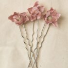 pack de horquillas de flor rosa para pelo de niña de ceremonia