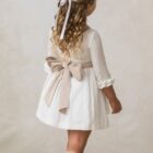 vestido-blanco-nina-algodon-manga-francesa vestido blanco de niña en algodon de manga francesa
