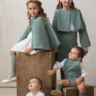 vestido de ceremonia de bebe blanco con volante en cuello