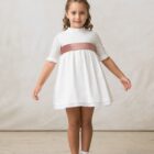 vestido de ceremonia de niña en crepe blanco