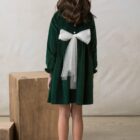 vestido-ceremonia-nina-terciopelo-verde-botella vestido de ceremonia para niña en terciopelo verde botella
