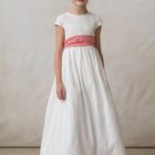 vestido de comunion de manga cuchara sencillo