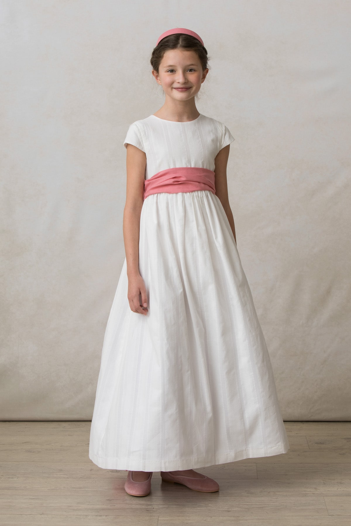 vestido de comunion de manga cuchara sencillo