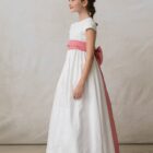 vestido de comunion de niña de manga cuchara sencillo