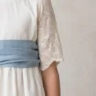 girl's communion dress in embroidered organza